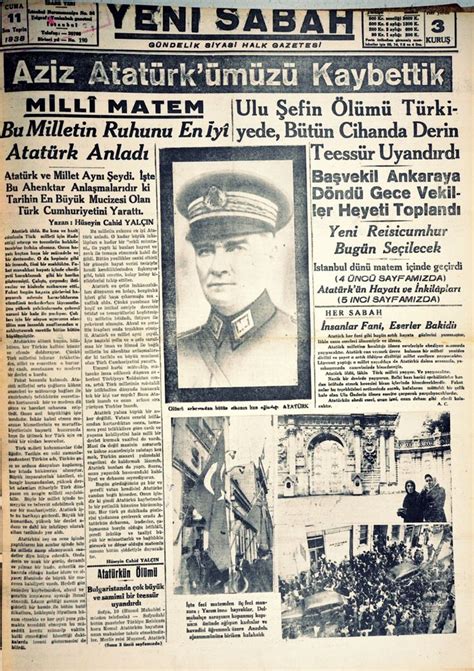 Atatürkün ölümü hakkında bilgi
